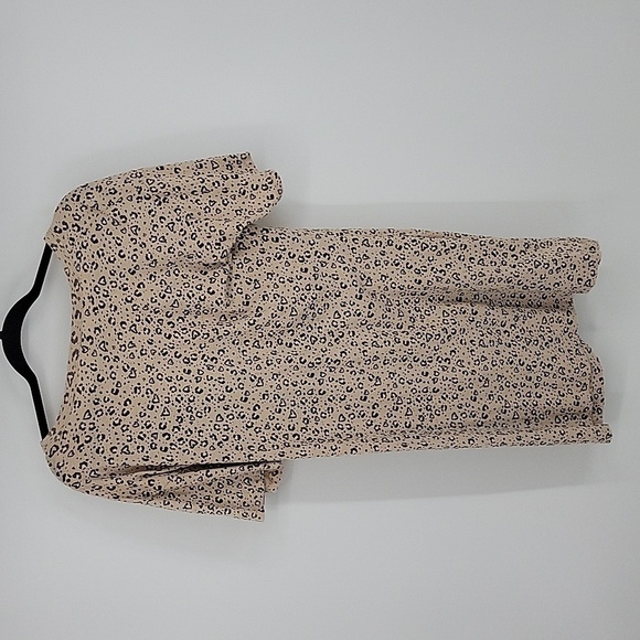 Aerie Knot-Front 100% Cotton Animal/Leopard Print T-Shirt Dress Size M - Picture 4 of 11